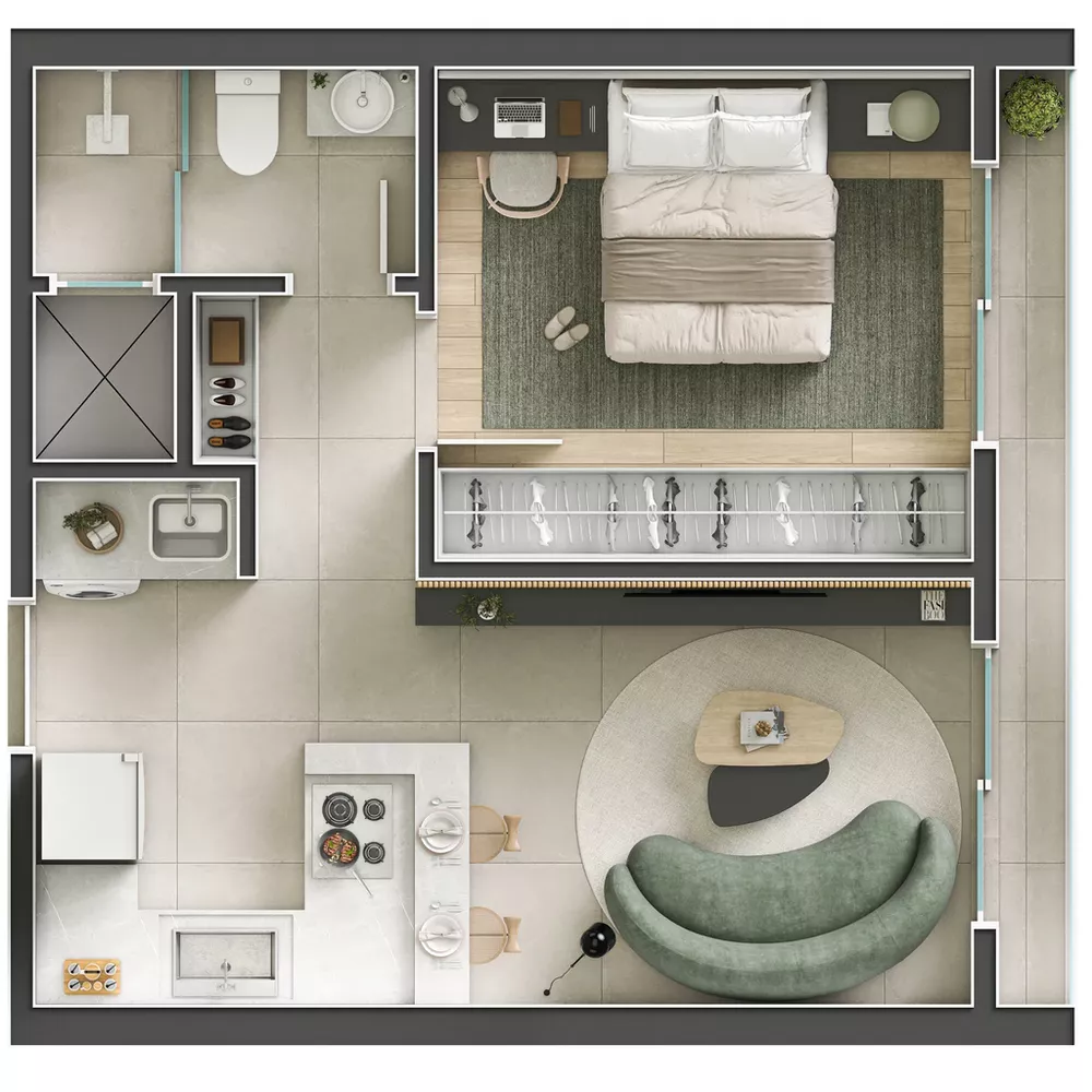 Apartamento, 1 quarto, 43 m² - Foto 1