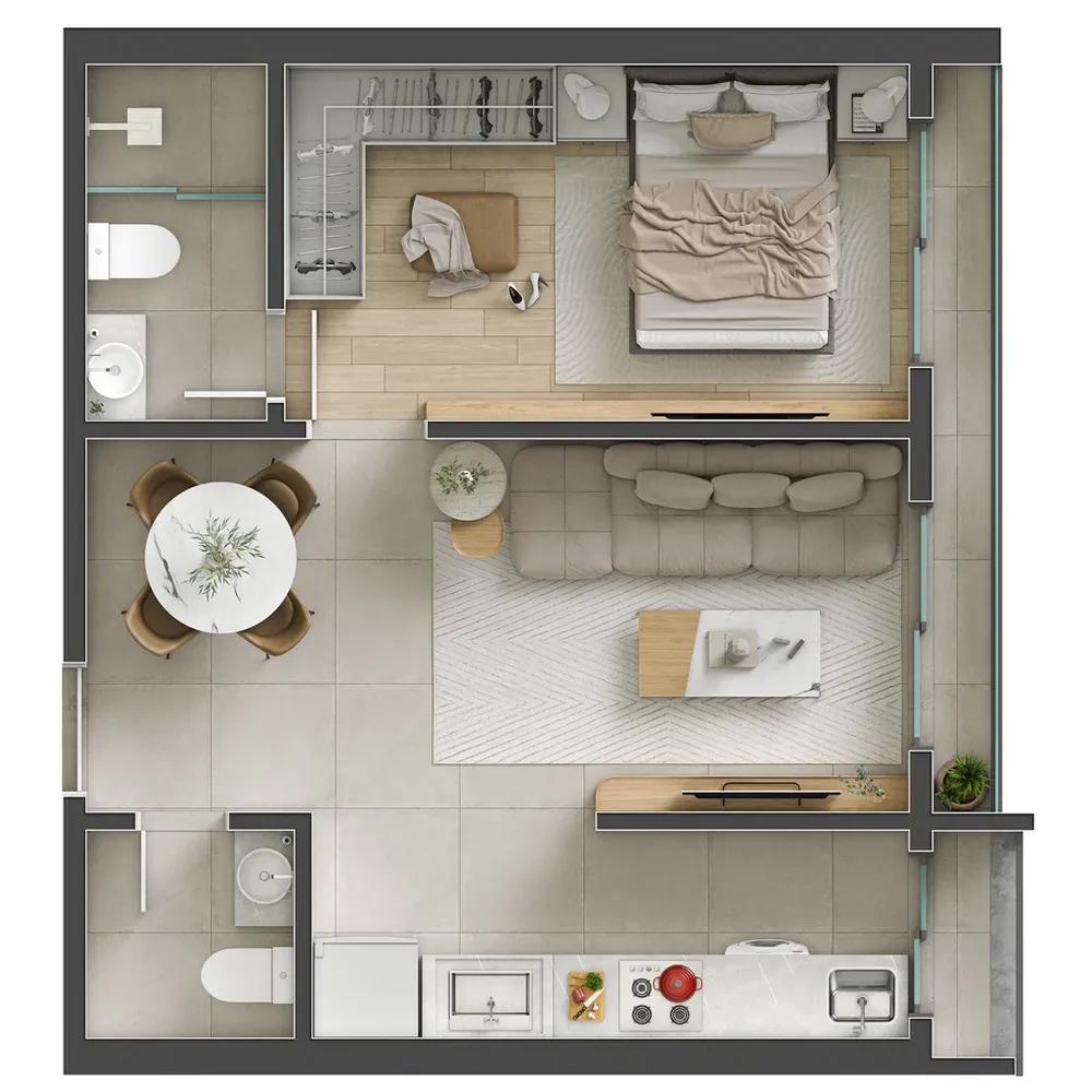 Apartamento, 1 quarto, 43 m² - Foto 12