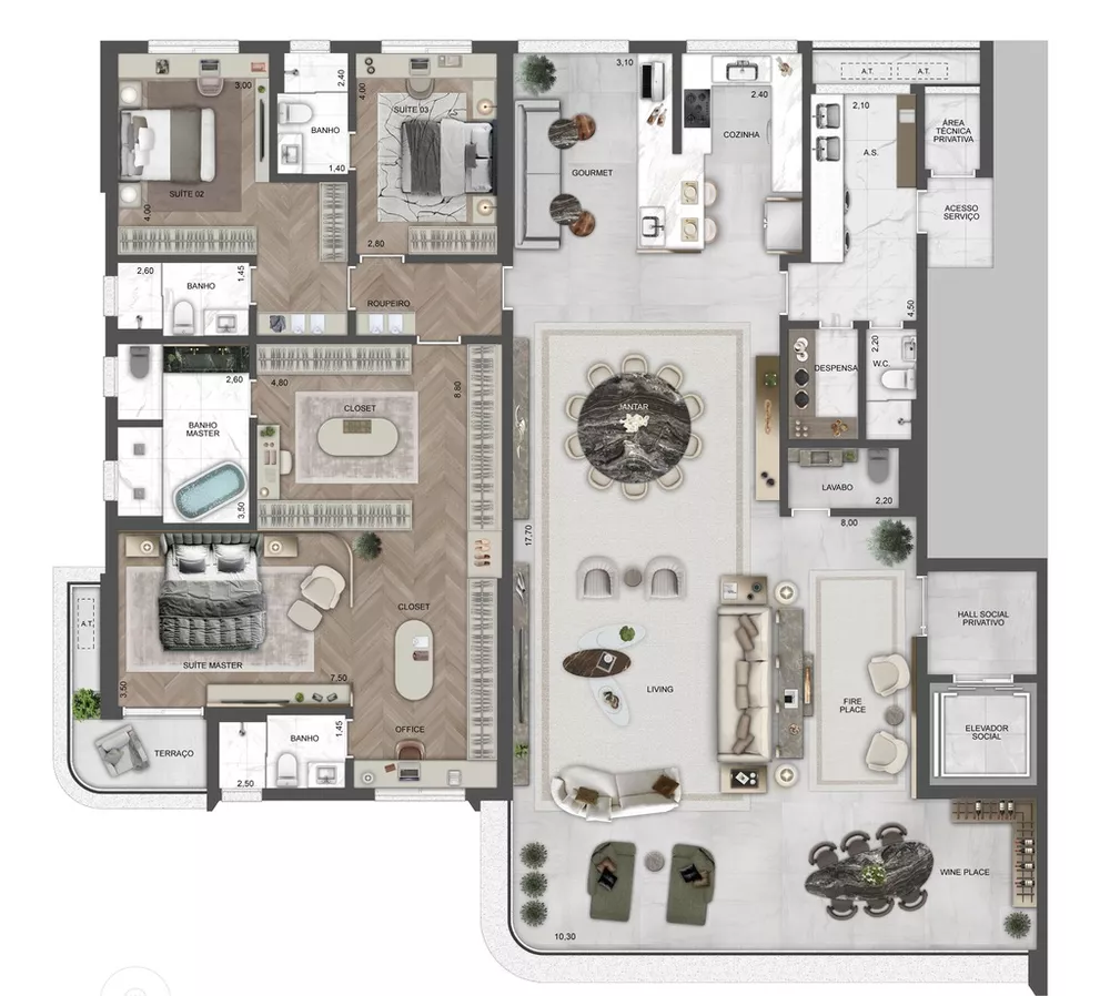 Apartamento, 4 quartos, 290 m² - Foto 3
