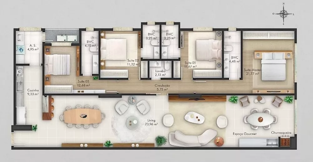 Apartamento à venda com 3 quartos, 129m² - Foto 7