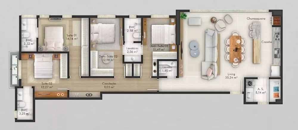 Apartamento à venda com 3 quartos, 129m² - Foto 6