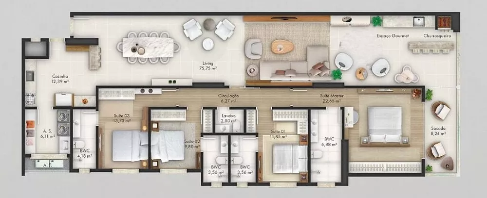 Apartamento à venda com 3 quartos, 129m² - Foto 8