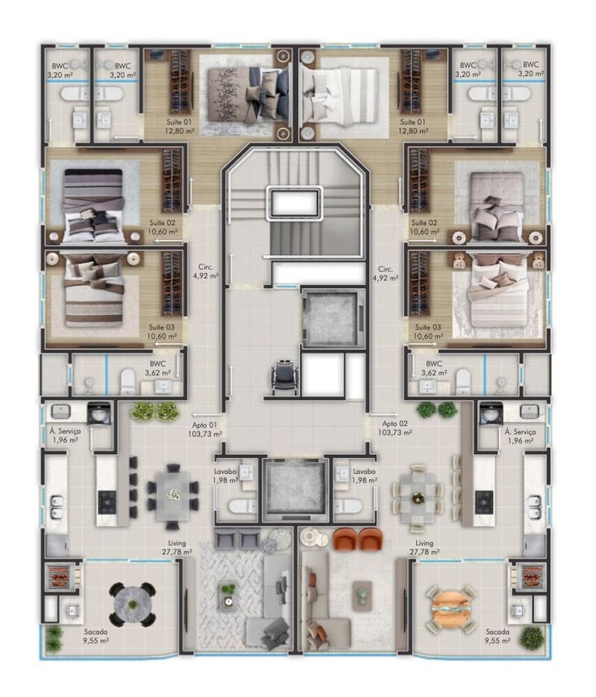 Apartamento, 3 quartos, 103 m² - Foto 4
