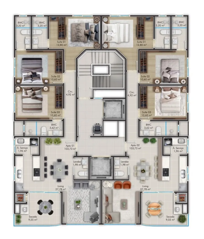 Apartamento, 3 quartos, 103 m² - Foto 24