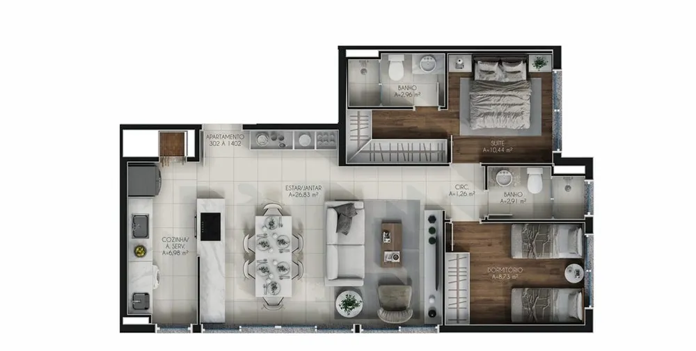 Apartamento, 2 quartos, 79 m² - Foto 2