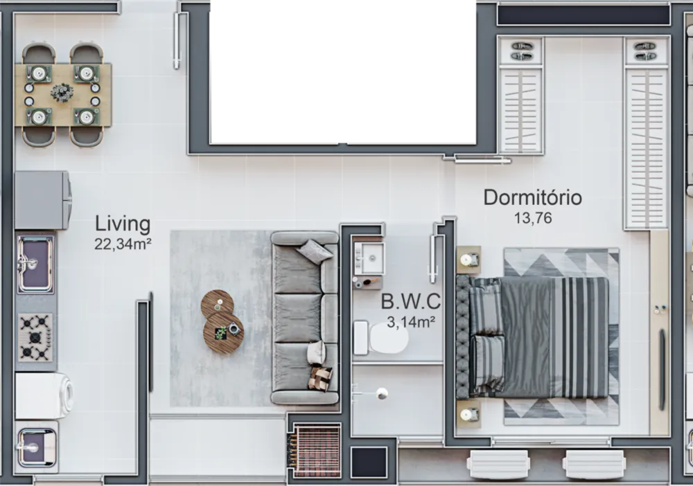 Apartamento, 1 quarto, 45 m² - Foto 15