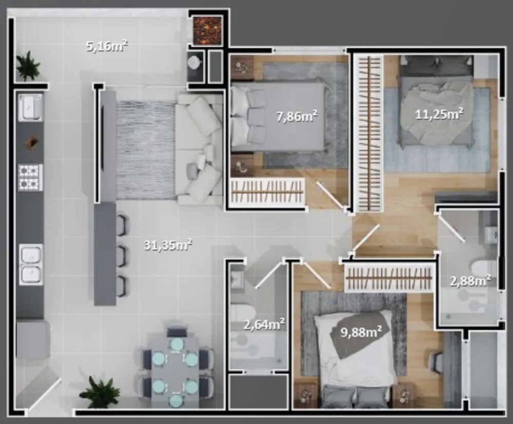 Apartamento, 2 quartos, 70 m² - Foto 6