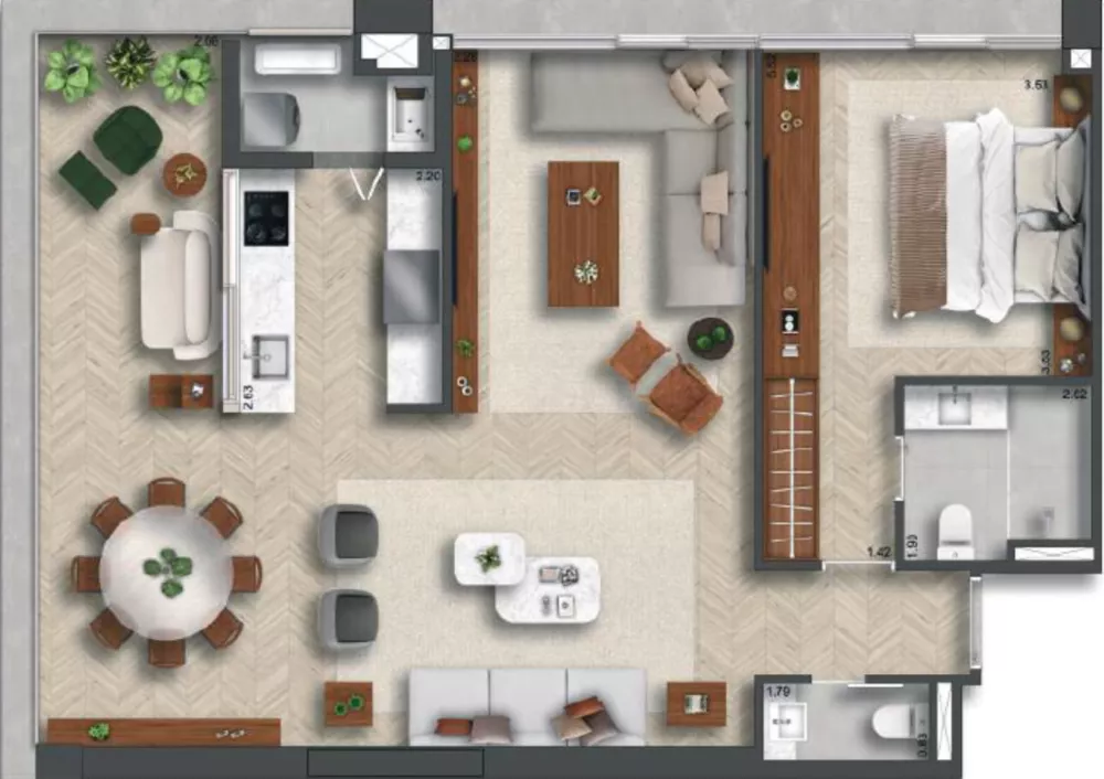 Apartamento, 3 quartos, 134 m² - Foto 3