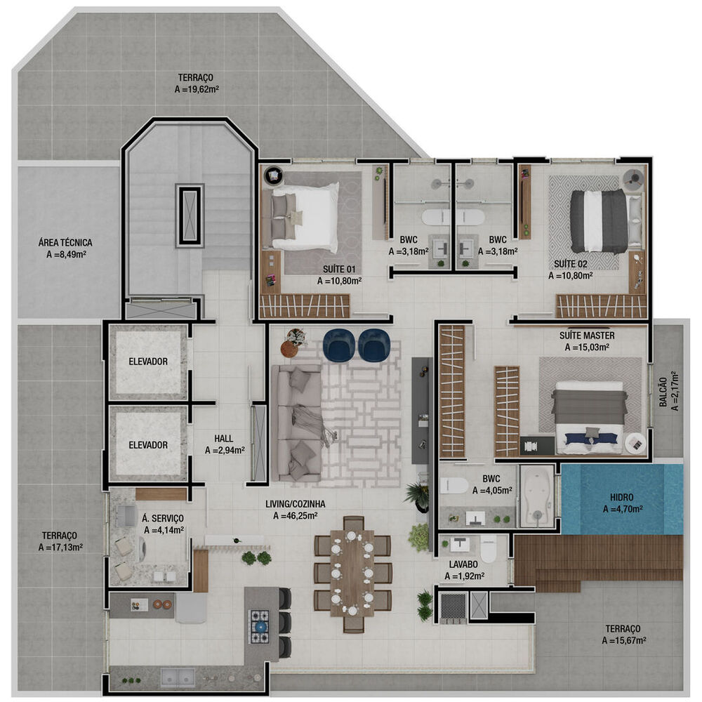 Cobertura, 4 quartos, 236 m² - Foto 1
