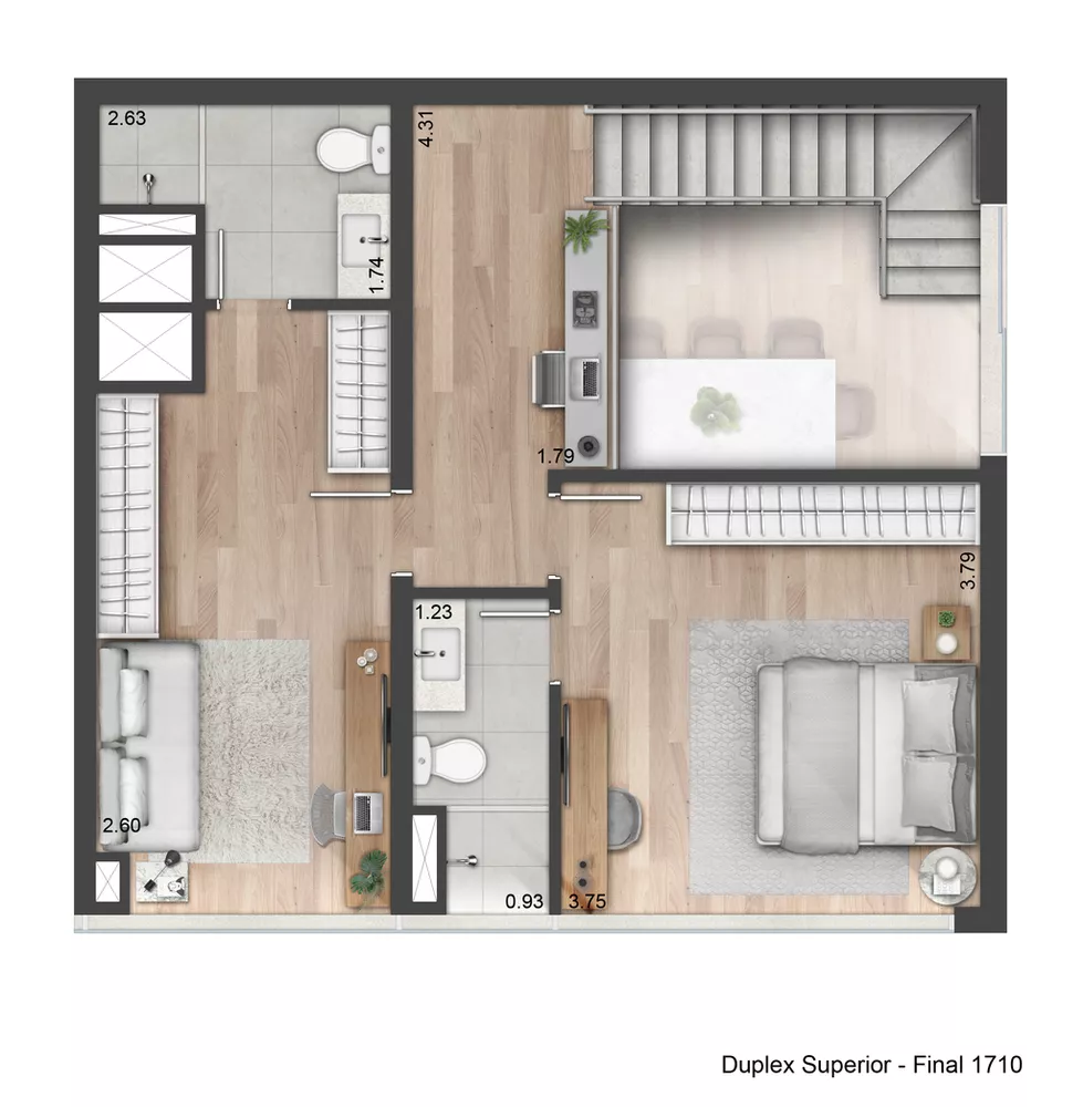 Apartamento, 1 quarto, 55 m² - Foto 7