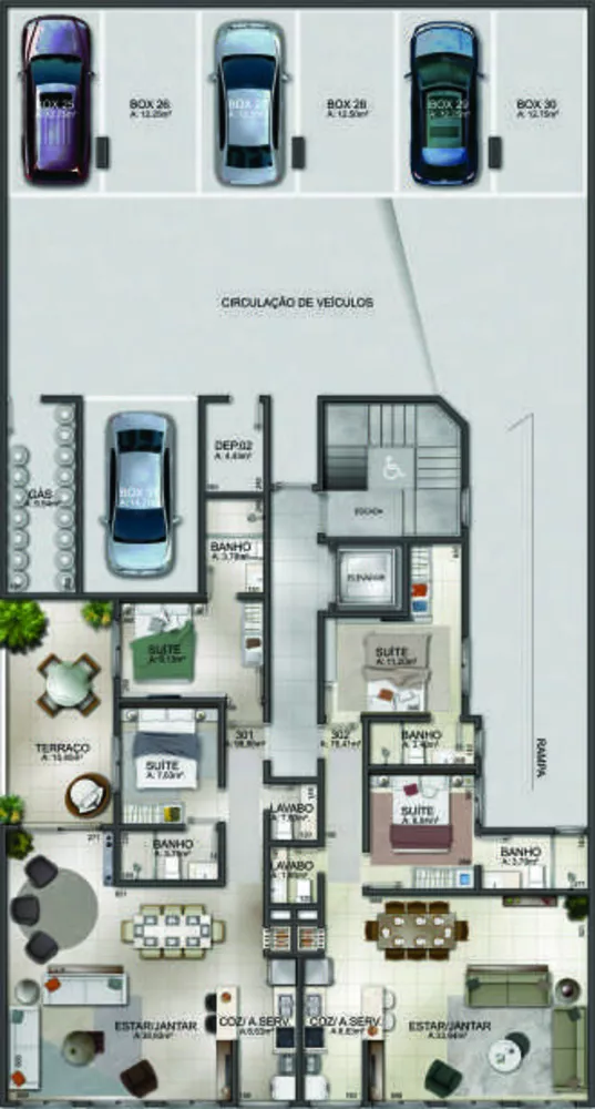 Apartamento à venda com 2 quartos, 206m² - Foto 6