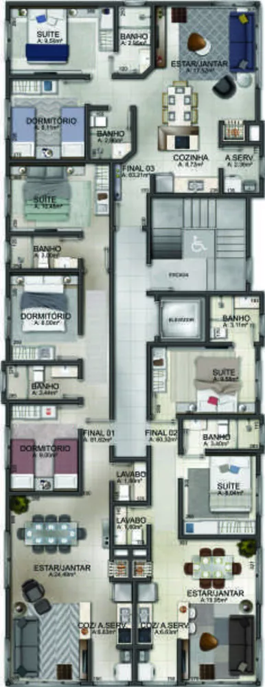 Apartamento à venda com 2 quartos, 206m² - Foto 12