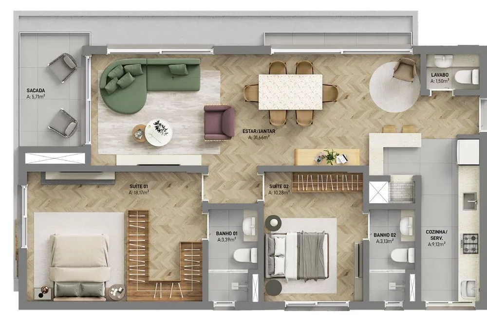 Apartamento, 2 quartos, 188 m² - Foto 20