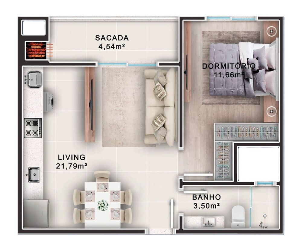 Apartamento, 2 quartos, 75 m² - Foto 4