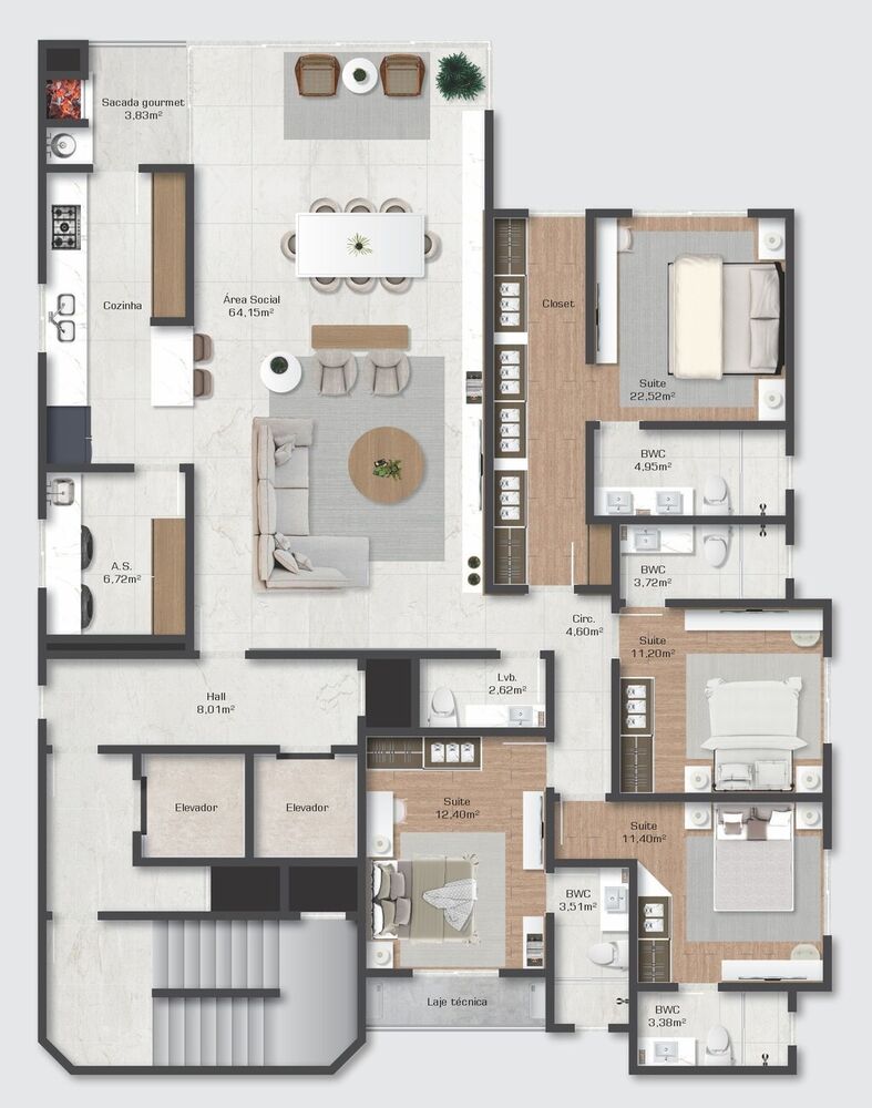 Apartamento, 4 quartos, 172 m² - Foto 9