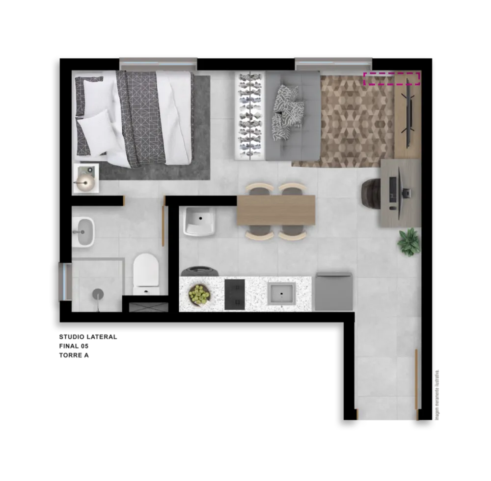 Apartamento, 1 quarto, 23 m² - Foto 1