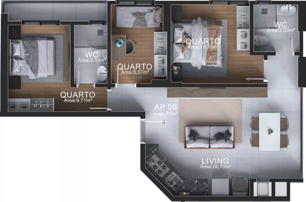 Apartamento, 3 quartos, 69 m² - Foto 16