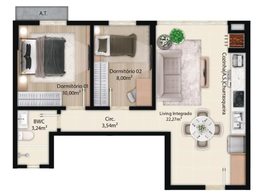 Apartamento, 2 quartos, 58 m² - Foto 6
