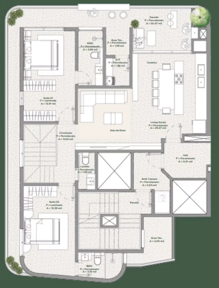 Apartamento, 3 quartos, 124 m² - Foto 3