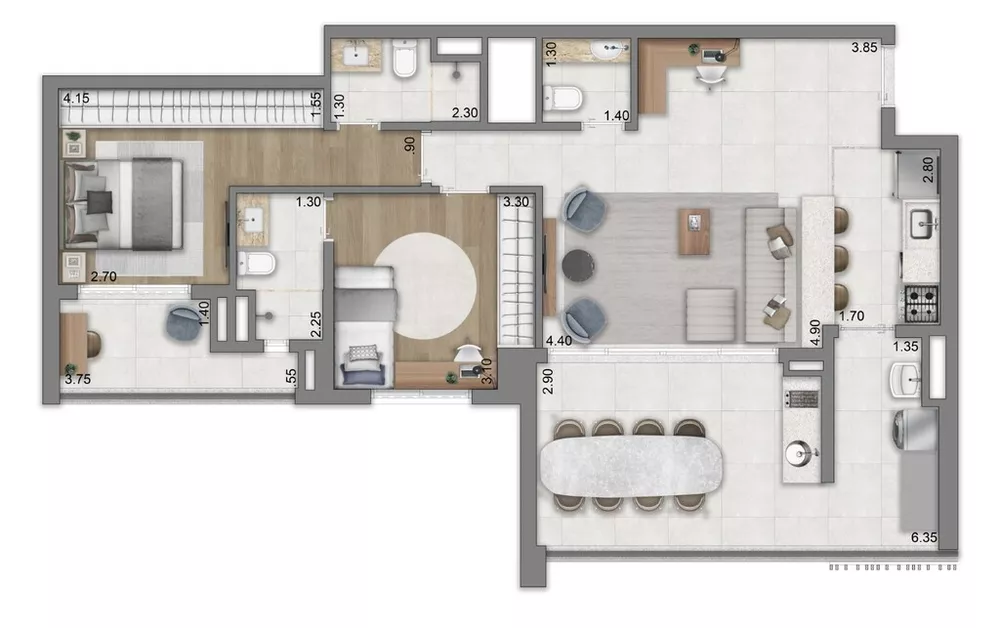 Apartamento, 3 quartos, 134 m² - Foto 4