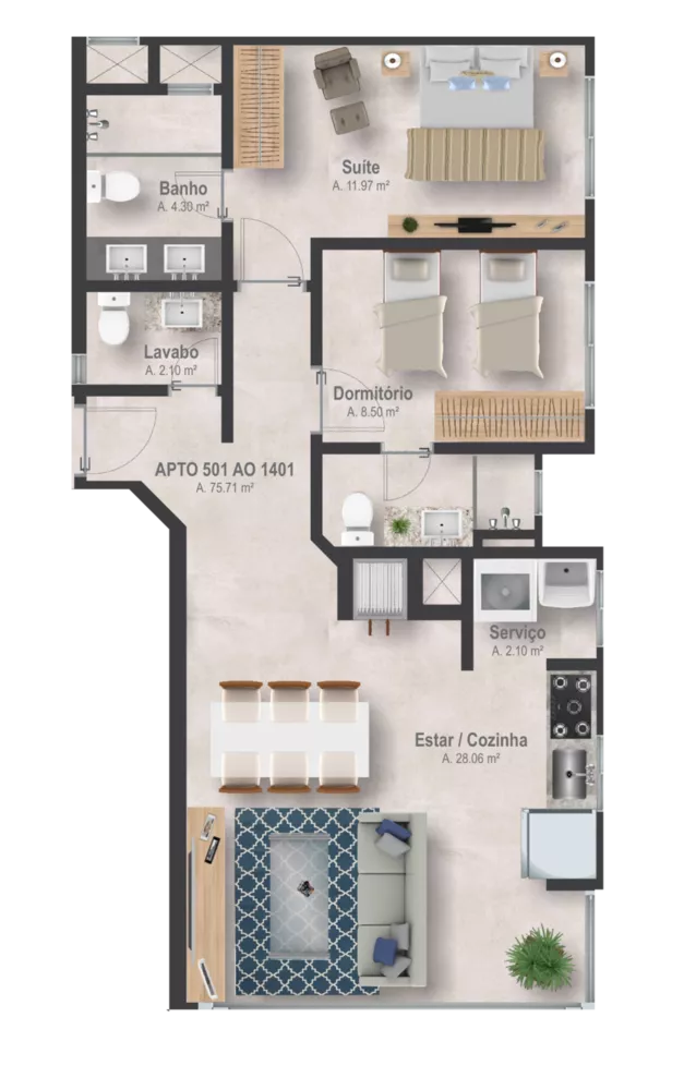 Apartamento, 3 quartos, 87 m² - Foto 25