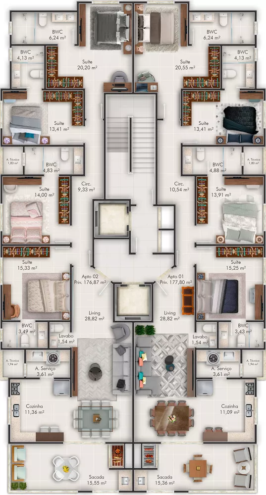 Apartamento, 4 quartos, 177 m² - Foto 4