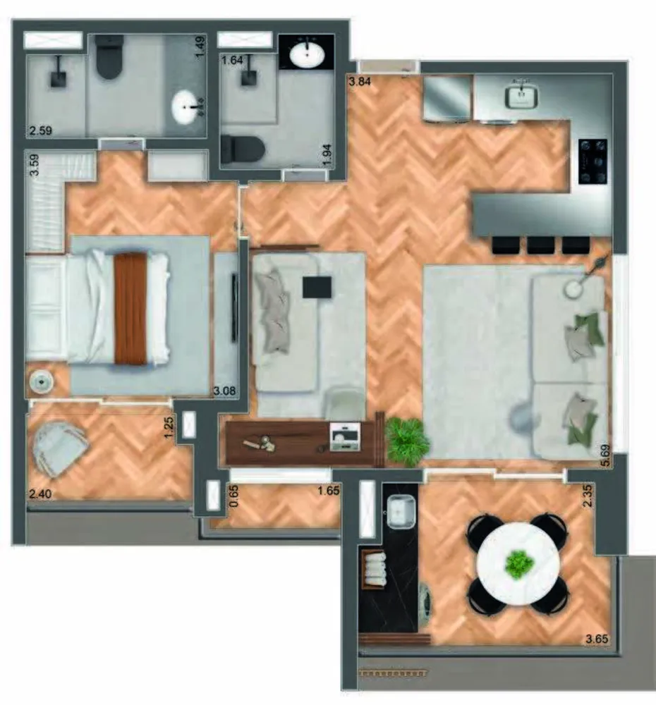 Apartamento, 2 quartos, 69 m² - Foto 6