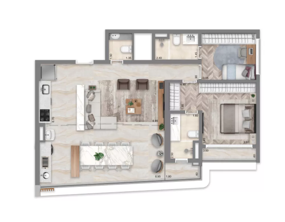 Apartamento, 2 quartos, 76 m² - Foto 2