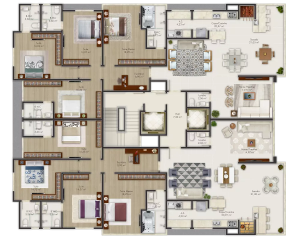 Apartamento, 4 quartos, 187 m² - Foto 3