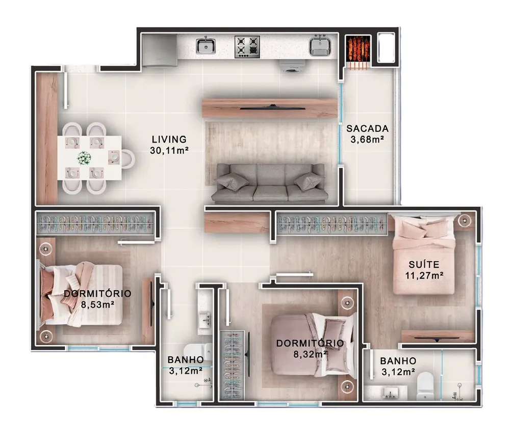 Apartamento, 1 quarto, 78 m² - Foto 12