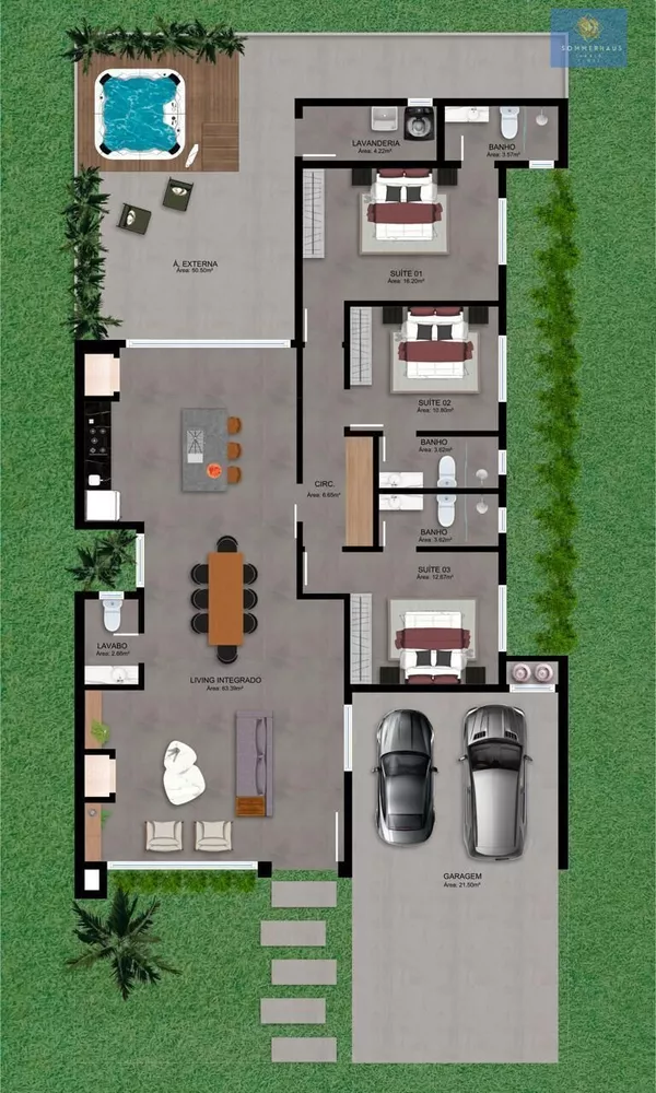 Casa de Condomínio, 3 quartos - Foto 1