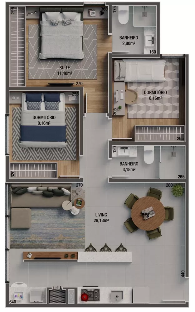 Apartamento, 2 quartos, 64 m² - Foto 3