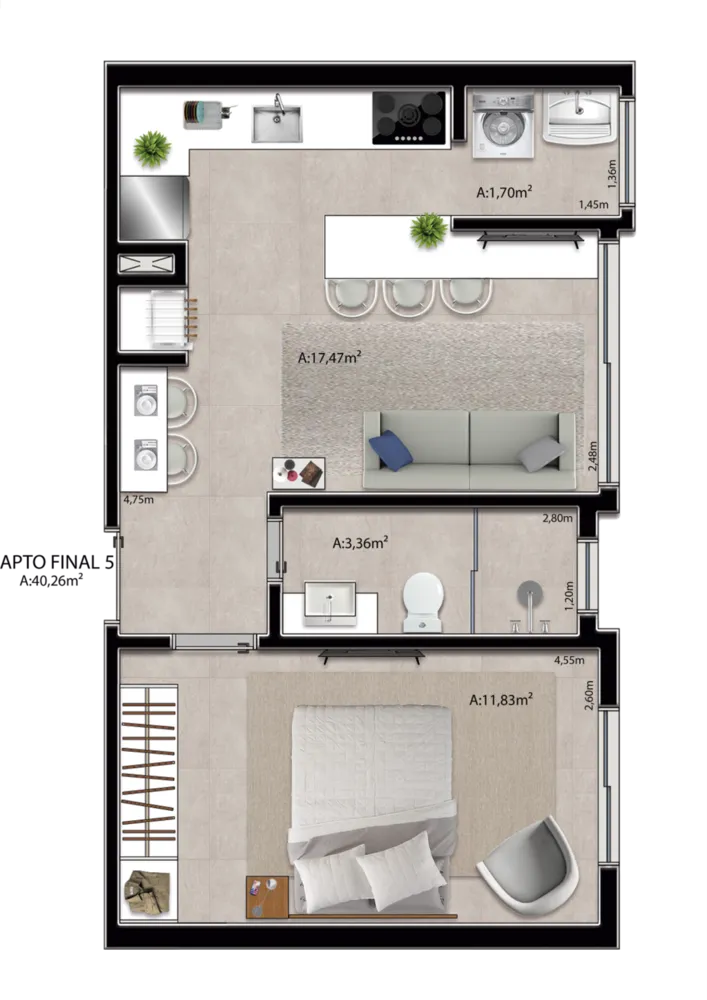Apartamento, 1 quarto, 86 m² - Foto 7