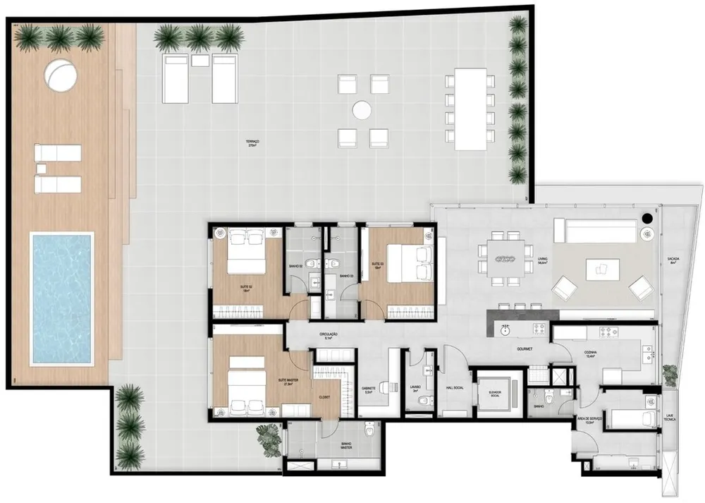 Apartamento, 3 quartos, 200 m² - Foto 2