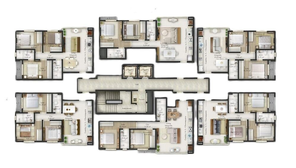 Apartamento, 3 quartos, 69 m² - Foto 1