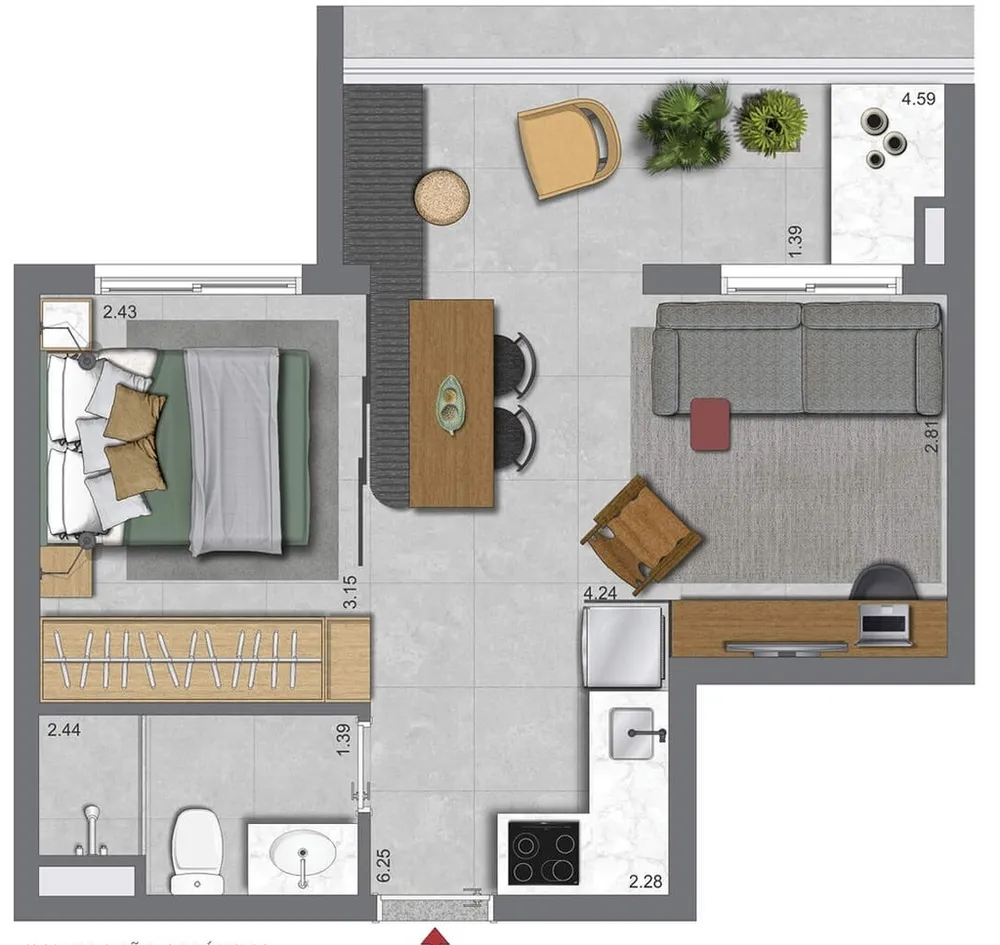 Apartamento, 1 quarto, 30 m² - Foto 2
