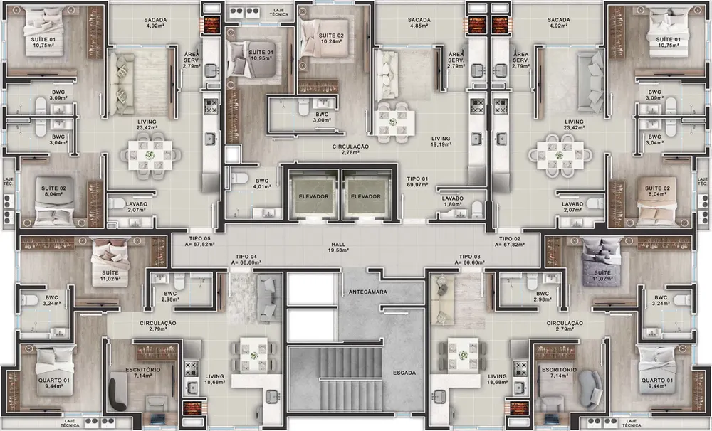 Apartamento, 3 quartos, 66 m² - Foto 8