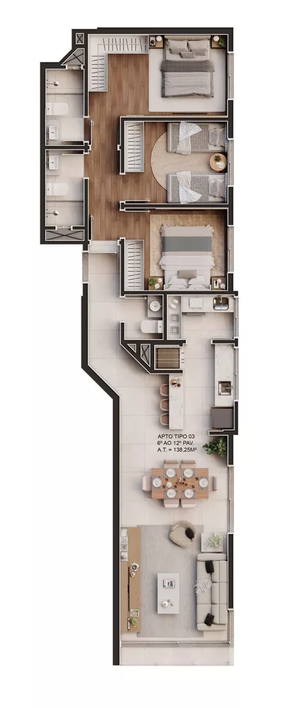 Apartamento, 3 quartos, 163 m² - Foto 7
