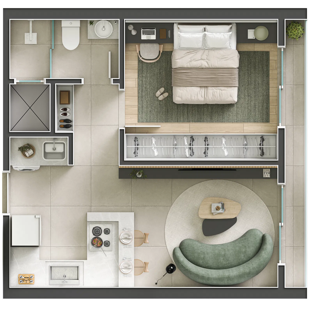 Apartamento, 1 quarto, 50 m² - Foto 2