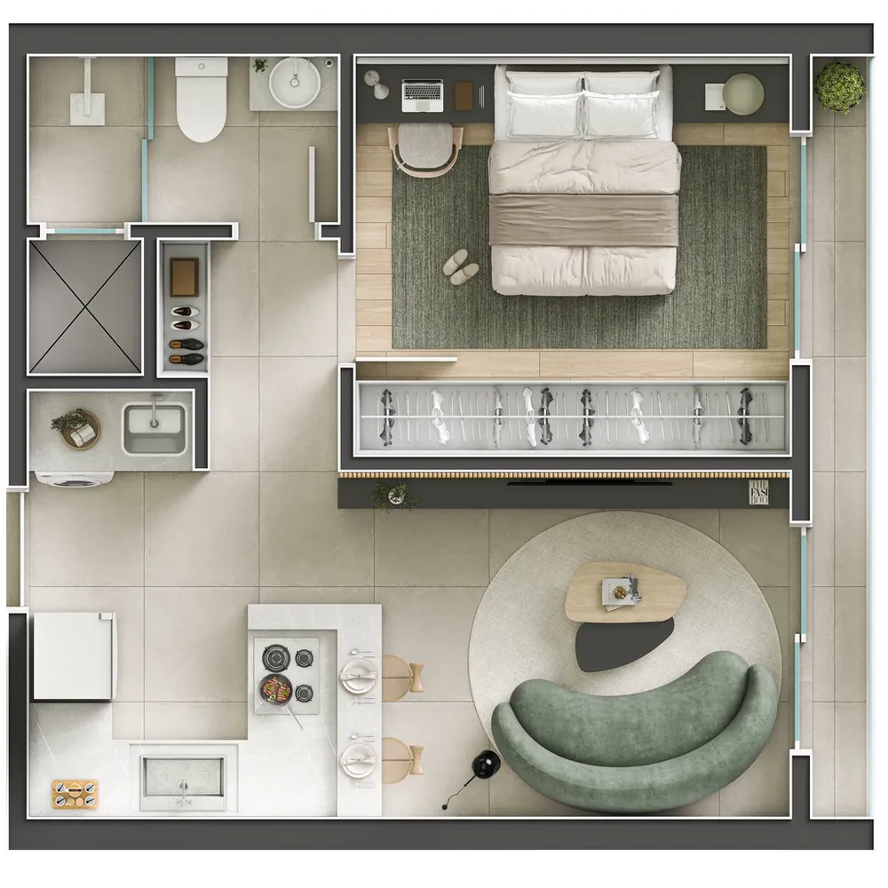 Apartamento, 1 quarto, 50 m² - Foto 14