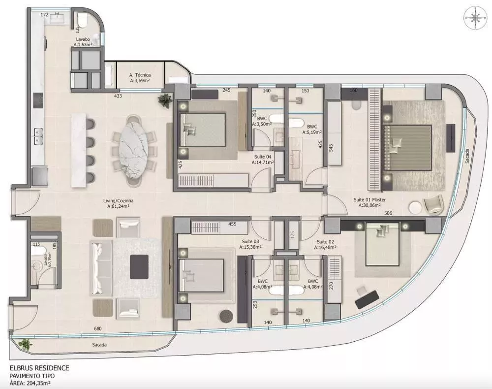 Apartamento à venda com 4 quartos, 258m² - Foto 4