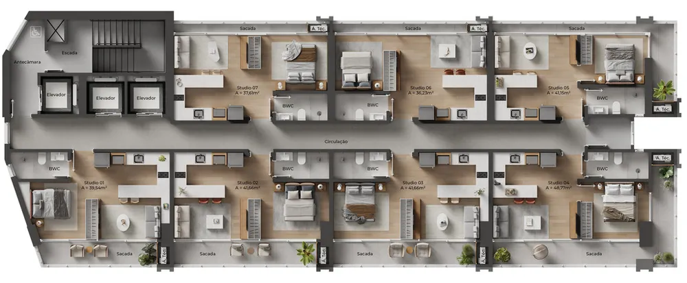 Apartamento, 1 quarto, 37 m² - Foto 7