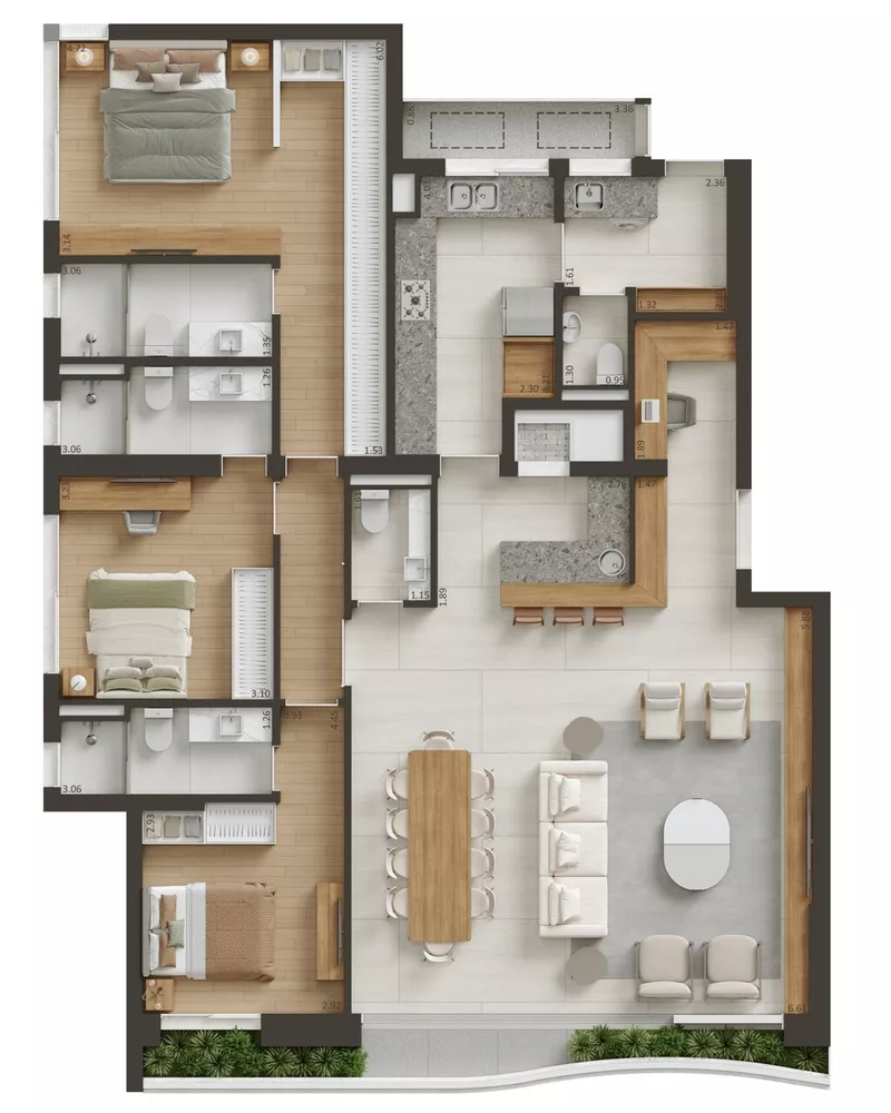 Apartamento, 3 quartos, 136 m² - Foto 1