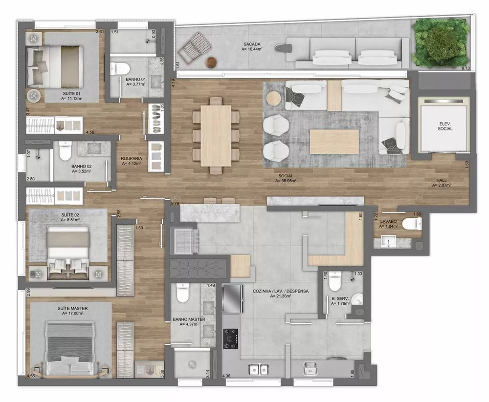 Apartamento, 3 quartos, 154 m² - Foto 10