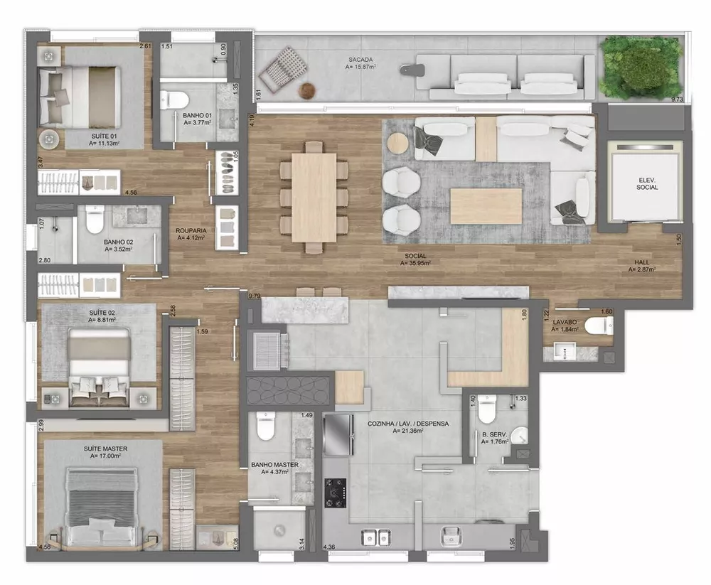 Apartamento, 3 quartos, 154 m² - Foto 1