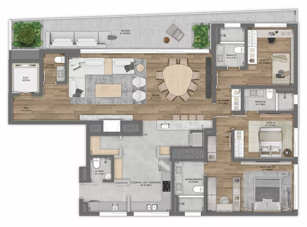 Apartamento, 3 quartos, 154 m² - Foto 4