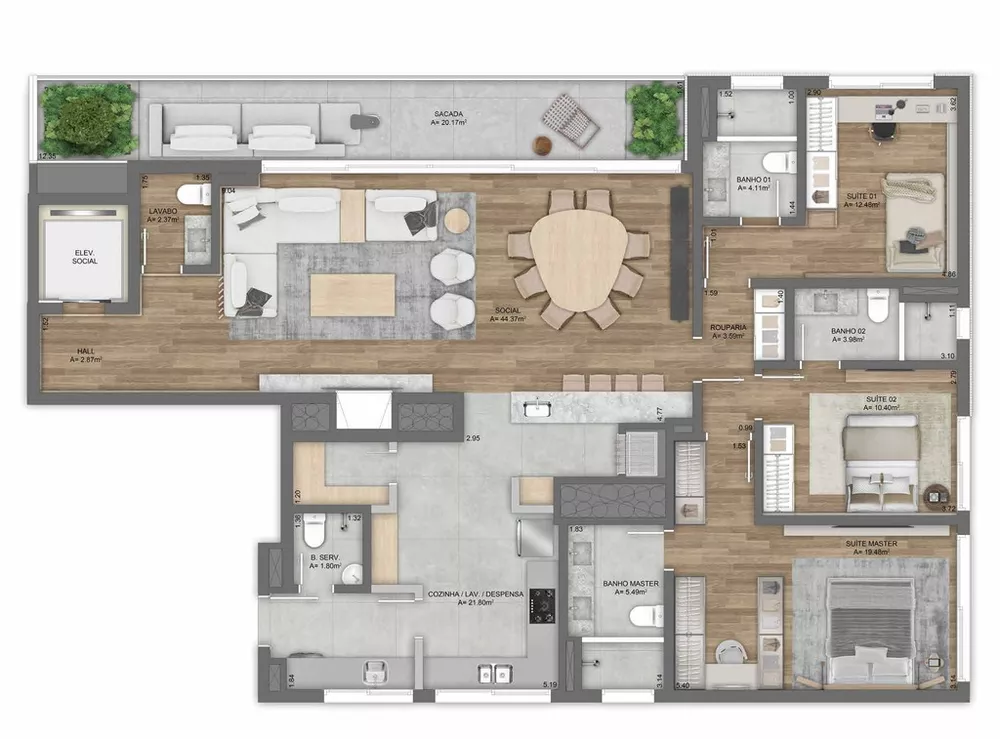 Apartamento, 3 quartos, 154 m² - Foto 14