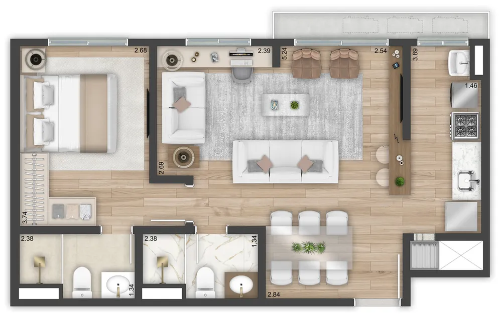 Apartamento, 2 quartos, 55 m² - Foto 1