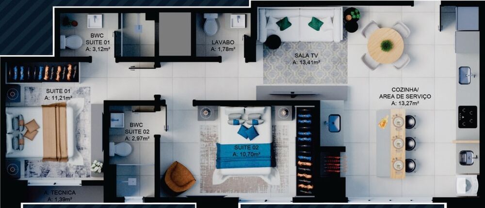 Apartamento, 2 quartos, 68 m² - Foto 1