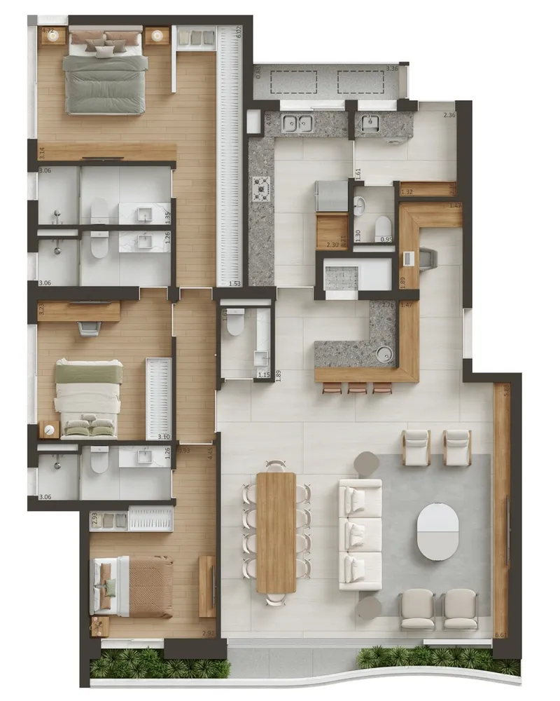 Apartamento, 3 quartos, 153 m² - Foto 7